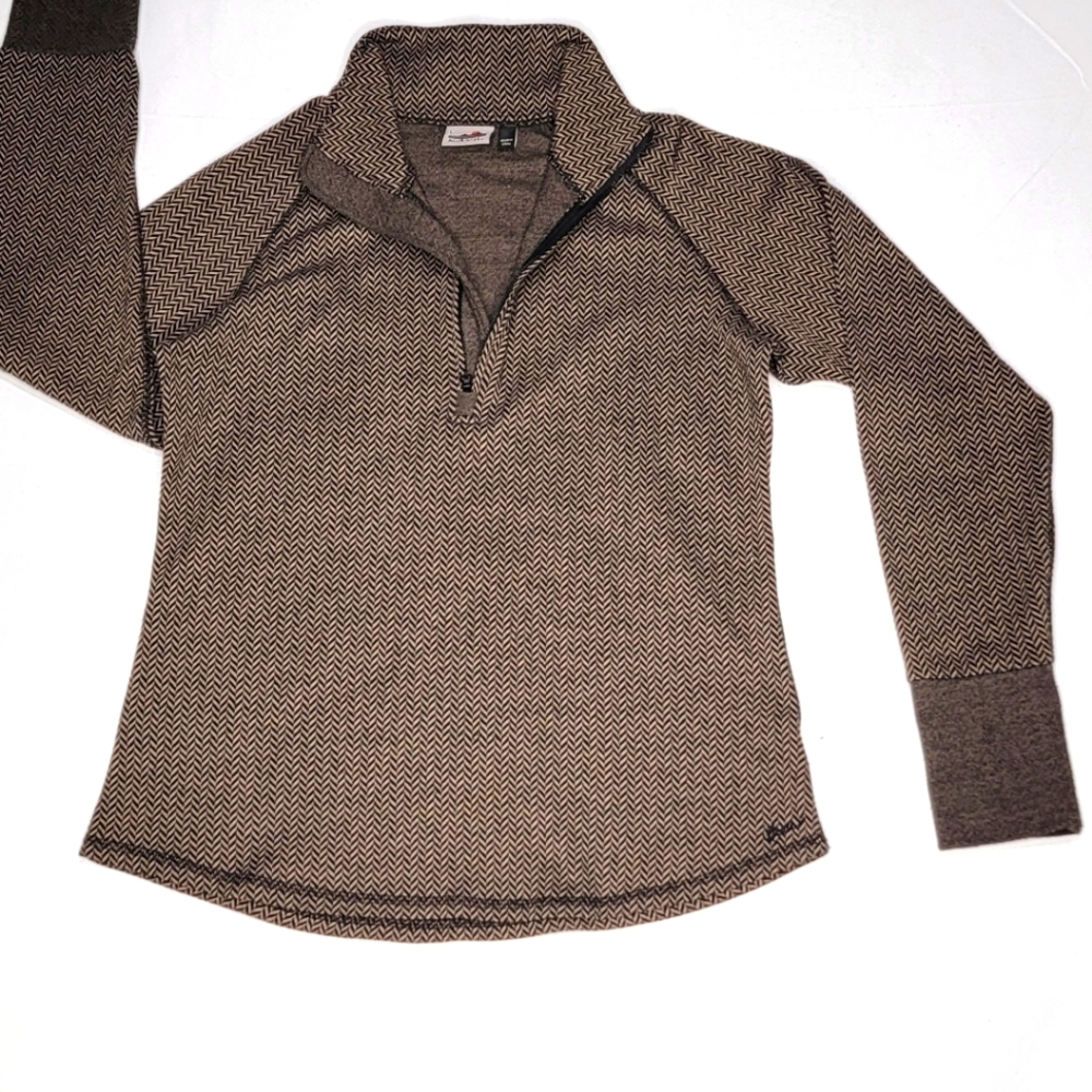Kavu Chevron Pattern Pullover with Quarter Zipper Size L #394